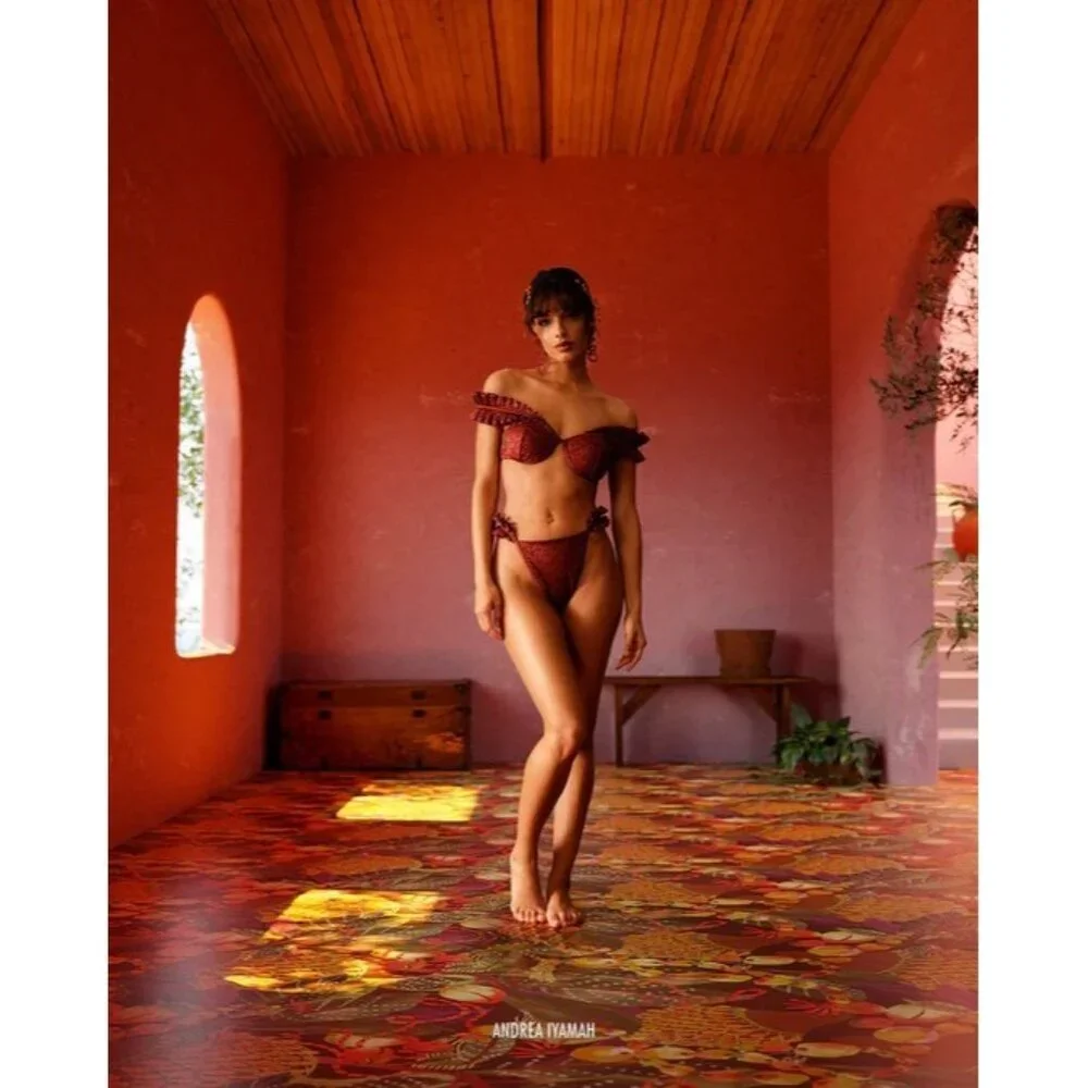 Andrea Iyamah Mulan Bikini Set Wine Color – Size XS NWT